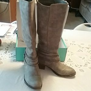 Gray Riding Boots